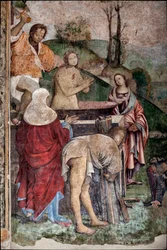Vita di Santa Cecilia: Martirio di Santa Cecilia, (dettaglio)