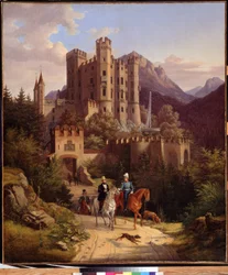 Il principe incorona Massimiliano a cavallo, Hohenschwangau