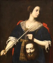 Giuditta con in mano la testa di Oloferne.