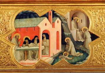 Storie di san Bernardino e san Benedetto, dettaglio della predella dell
