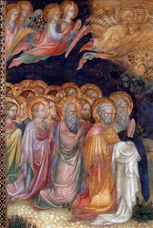 Il battesimo di Gesù da parte di San Giovanni Battista (dettaglio) Affresco di Lorenzo