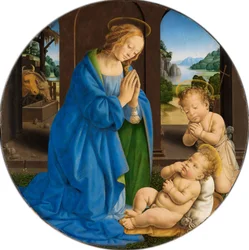 Maria in adorazione del Bambino, con san Giovannino
