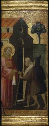 San Lorenzo distribuisce elemosine ai poveri. Scene della vita di San Lorenzo, predella, ca 1412