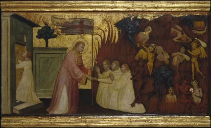 San Lorenzo libera le anime dal Purgatorio. Scene della vita di San Lorenzo, predella, ca 1412