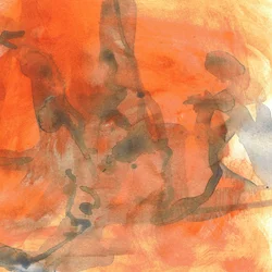 Orange Fluid - Abstract