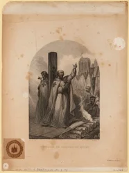 Supplice di Jacques de Molay, inciso da Jean-Charles Pardinel