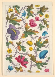 Disegno floreale per tessuto stampato