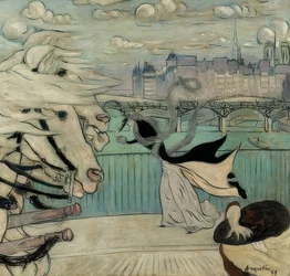 La raffica di vento sul ponte della Senna