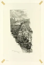 Mercato delle mele, visto dal Pont Louis-Philippe, settima tavola da Le Long de la Seine et des Boulevards