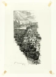 Mercato delle mele, visto dal Pont Louis-Philippe, settima tavola da Le Long de la Seine et des Boulevards