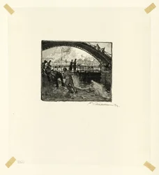 Chiusa del Canal Saint-Martin, sesta tavola da Le Long de la Seine et des Boulevards