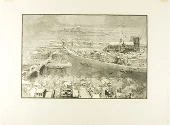 Parigi sotto la neve, vista dalla torre di Saint-Gervais