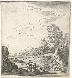 Paesaggio con cavaliere e pastore