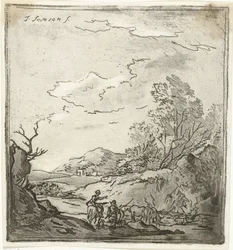 Paesaggio con cavaliere e pastore