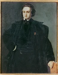 Il poeta Victor Hugo da giovane... (dipinto su tela)