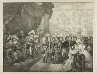 Ricevimento dal Direttorio, tavola 29 da La vita politica e militare di Napoleone