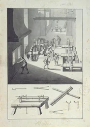 Fabbricazione di cannoni, disegno per la 
