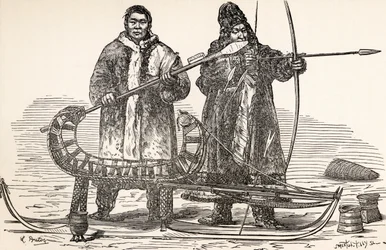 Buriati nativi della Repubblica di Buriazia, Russia, da Da Parigi a Pechino sulle nevi siberiane di Victor Meignan, inciso da Smeeton-Tilly