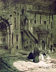 Nella Moschea del Sultano Hassan, Il Cairo, Egitto, 1928
