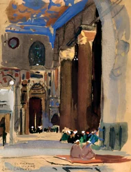 Interno della Moschea del Sultano Kalaoun, Il Cairo, Egitto, 1928