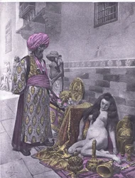 Osbech e i prigionieri, illustrazione da Decameron di Boccaccio pubblicato da Navarre Society anni 