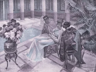 Tito e Gisippus, illustrazione dal Decameron di Boccaccio pubblicato dalla Navarre Society anni 
