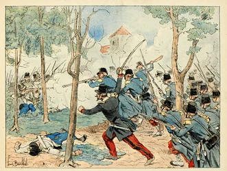 Illustrazione tratta dal libro “Gli eroi del secolo”, racconti aneddotici di Dick de Lonlay e illustrati da Louis Bombled (1862-1927)
