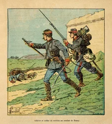 Ufficiale e mobile del Cher nella battaglia di Toury (Eure et Loire) il 5 ottobre 1870, Collezione privata