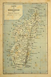 La guerra in Madagascar: Storia aneddotica delle spedizioni francesi del 1885-1895 di Henri Galli, illustrata da Louis Bombled: Mappa del Madagascar, Collezione privata