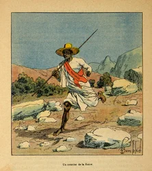 La guerra in Madagascar - Storia aneddotica delle spedizioni francesi del 1885-1895 di Henri Galli detto Galllichet (1854-1922), illustrato da Louis Bombled (1862-1927): Un corriere della regina Ranavalona nel 1895
