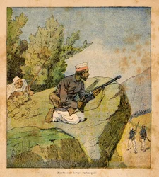 La guerra in Madagascar-Storia aneddotica delle spedizioni francesi del 1885-1895 di Henri Galli, illustrato da Louis Bombled: Agguati Hovas