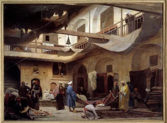 Il bazar dei tappeti nel Khan-Khabil al Cairo nel 1866