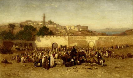 Giornata di mercato fuori dalle mura di Tangeri, Marocco