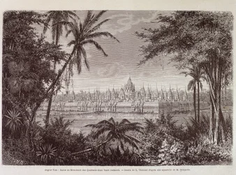 Vista di Angkor Thom intorno al 1870 - in "Viaggio in Cambogia" di Louis Delaporte, Parigi