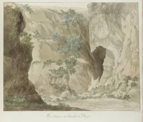 Parete esterna della grotta Oreille de Denys (Voyage en Italie, en Sicile et à Malte - 1778)