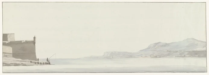 Veduta della costa della Calabria dal punto estremo della fortezza di Messina (Voyage en Italie, en Sicile et à Malte - 1778)