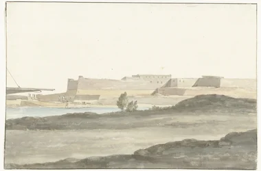 Vista del castello nel porto di Barletta