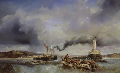 Veduta del porto di Boulogne dal mare, 1843