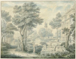 Paesaggio arcadico con tomba