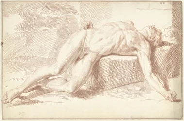 Nudo maschile, sdraiato sulla schiena