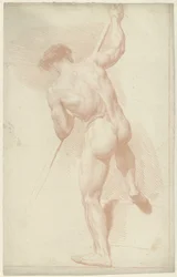Nudo maschile, in piedi, visto di schiena