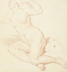 Studio di un nudo femminile seduto