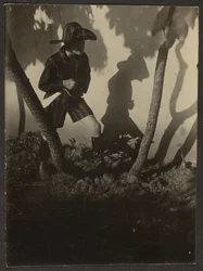 [Ragazzo vestito da pirata sugli alberi]