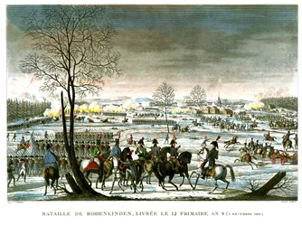 La battaglia di Hohenlinden, 12 Frimaio, Anno 9 (3 dicembre 1800) inciso da Edme Bovinet (1767-1832)