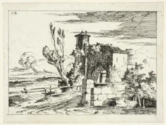 Paesaggio con vecchio portale