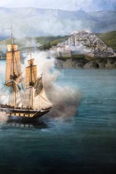 La battaglia di Navarin; vista dalla punta meridionale dell