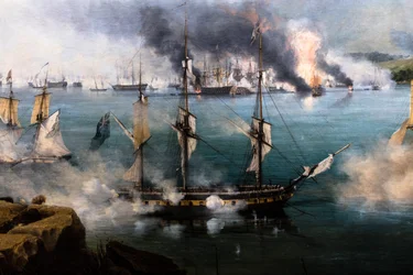 La battaglia di Navarin; vista dalla punta meridionale dell