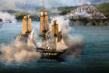 La battaglia di Navarin; vista dalla punta meridionale dell