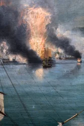 La battaglia di Navarin; vista dalla punta meridionale dell