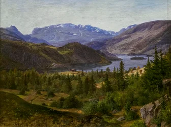 Vista sul fiordo di Slidre